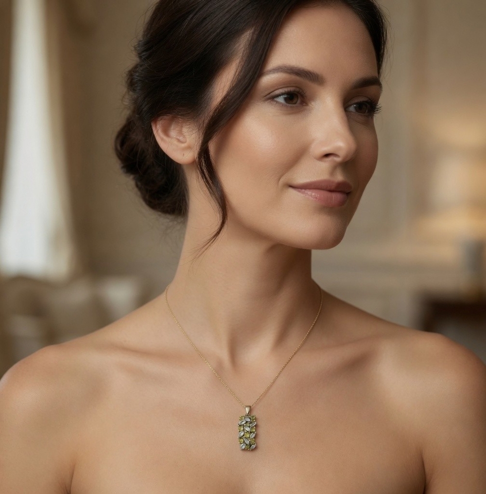 Premadasa 925 Silver Crystal Pendant Necklace Elegant Gift Jewelry